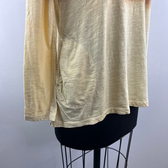 LOGO By Lori Goldstein Top Cotton Green Yellow Tie-Dye Mock Neck Size X-Small XS - Picture 3 of 10